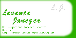 levente janczer business card